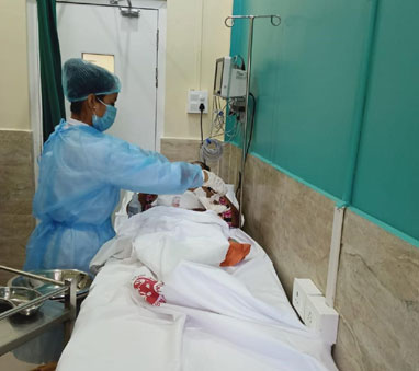 Meena undergoing treatment in Onco Care, Dibrugarh