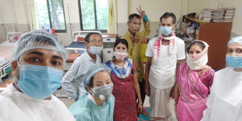 Nursing and ward staff sharing a lighter moment with palliative care patients