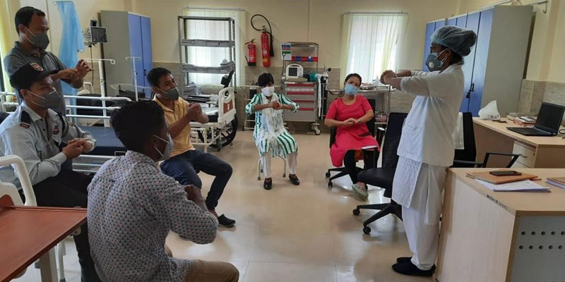 Training activities being conducted for the palliative care and medical oncology team